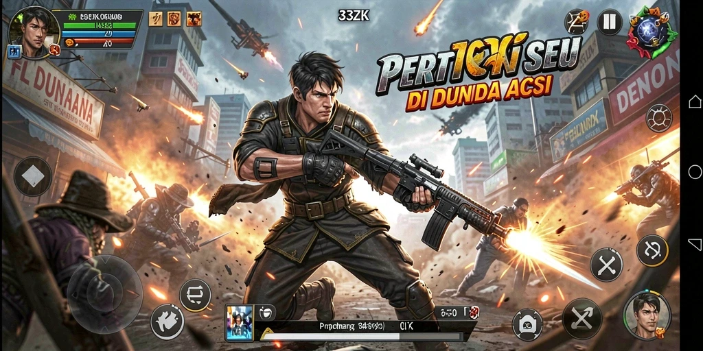 Gameplay seru dalam aksi pertarungan 33ZK dengan grafis memukau.