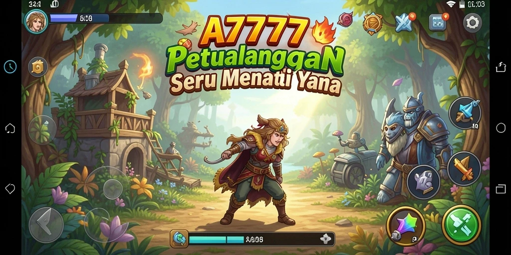 Tampilan gameplay seru A7777 dengan aksi petualangan menegangkan.