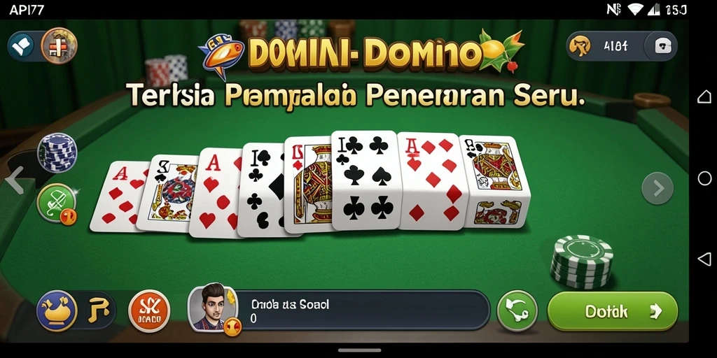 Tampilan gameplay seru dalam permainan Domino API77.