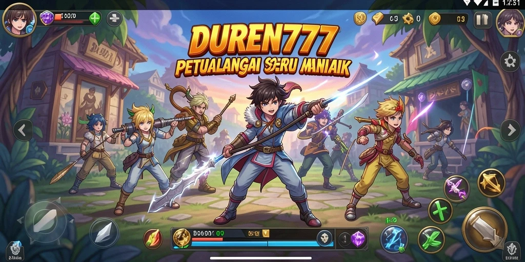 Tampilan warna-warni gameplay DUREN777 yang memikat hati.