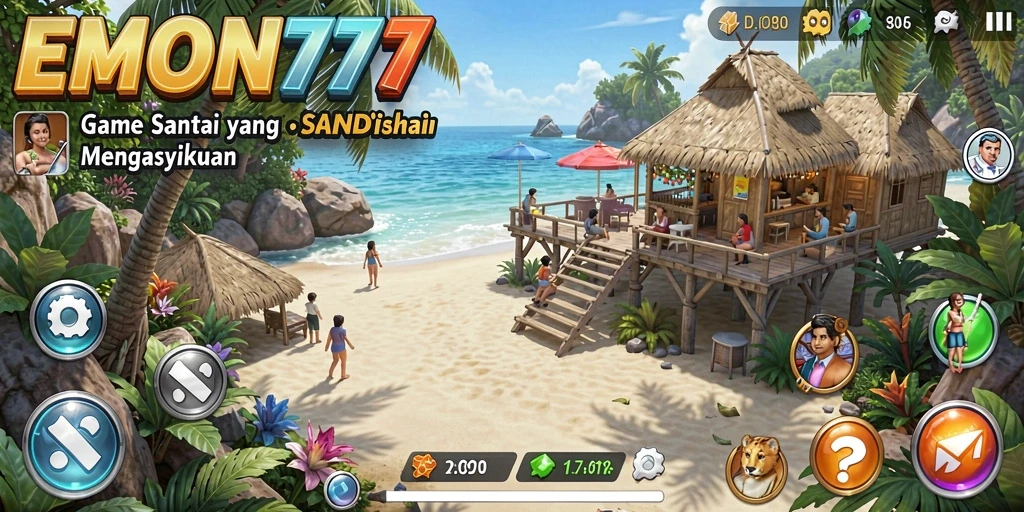 Tampilan gameplay seru dari EMON777 yang penuh warna.
