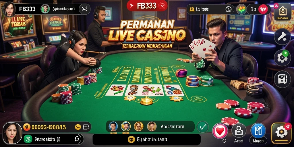 Gameplay Live Casino FB333 dengan dealer langsung yang interaktif.
