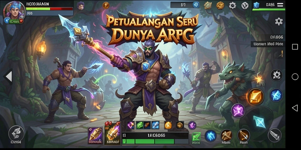 Tangkapan layar utama IDX66 menampilkan pertarungan epik dalam dunia ARPG.