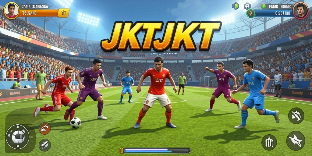 Tampilan gameplay seru dari JKTJKT dalam pertandingan olahraga.