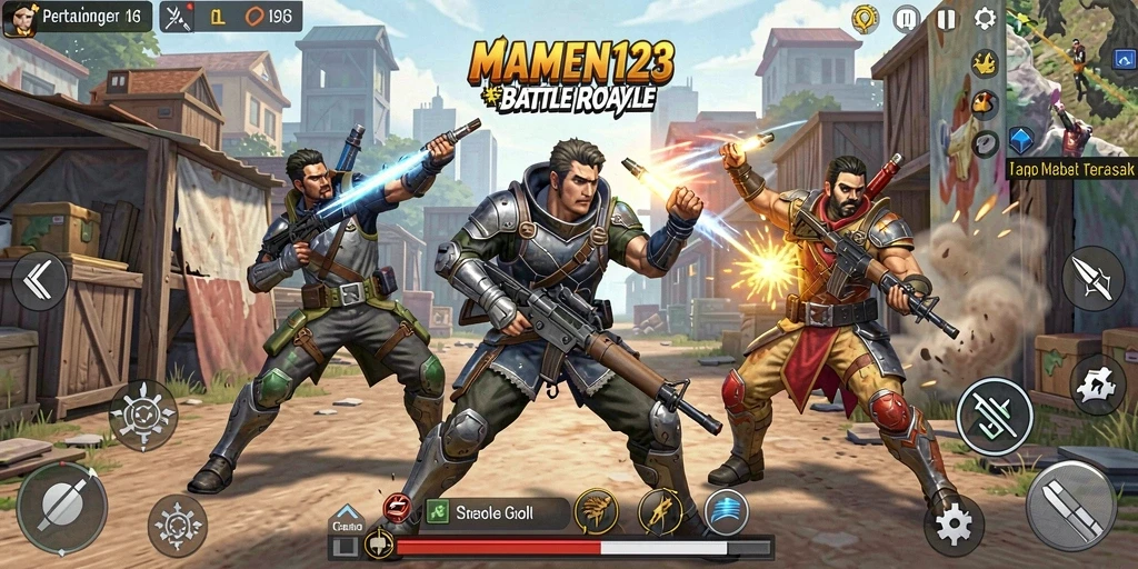 Tampilan gameplay intens dari MAMEN123 dalam aksi Battle Royale.