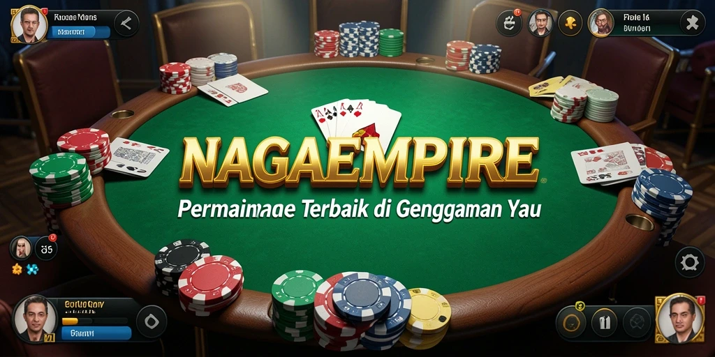 Tangkapan layar gameplay NAGAEMPIRE dengan suasana permainan poker yang mendebarkan.