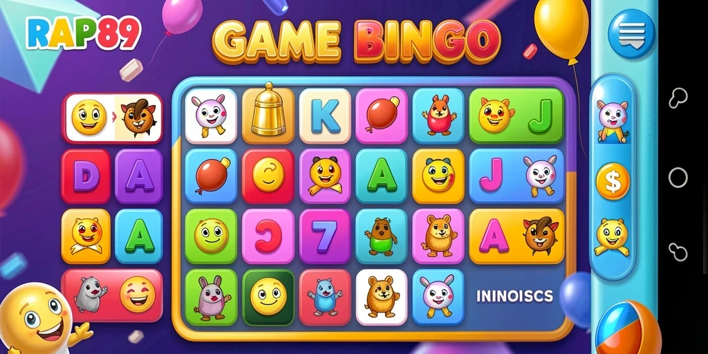 Screenshot gameplay RAP89 menampilkan suasana seru permainan Bingo.