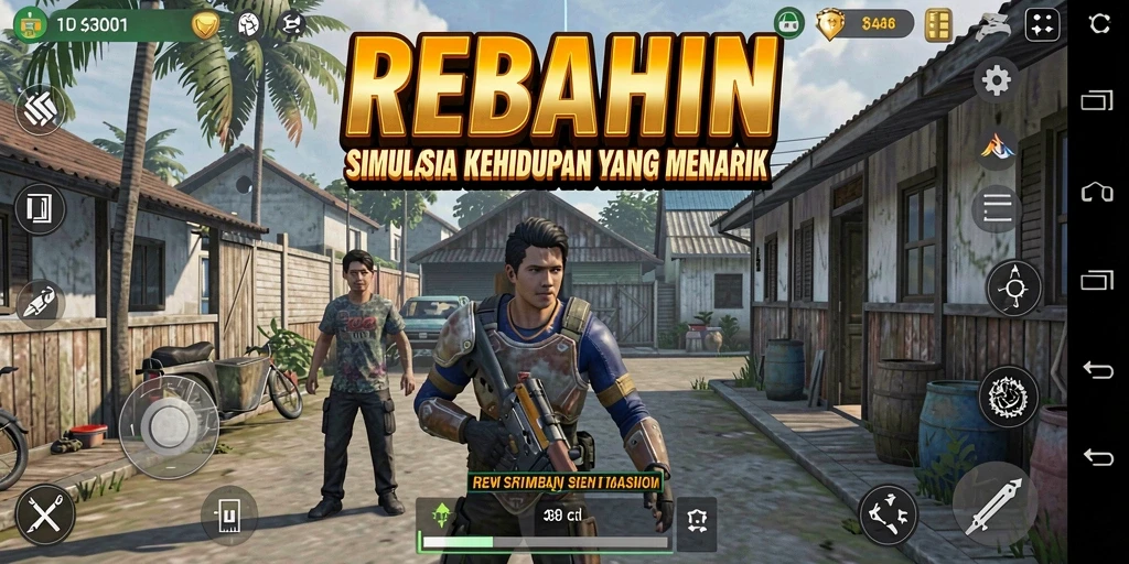 Tampilan gameplay REBAHIN yang dinamis dan menarik.
