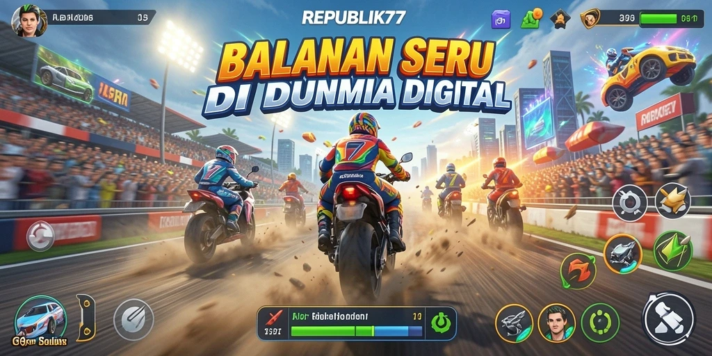 Gameplay mendebarkan dari REPUBLIK77 dengan balapan intens.