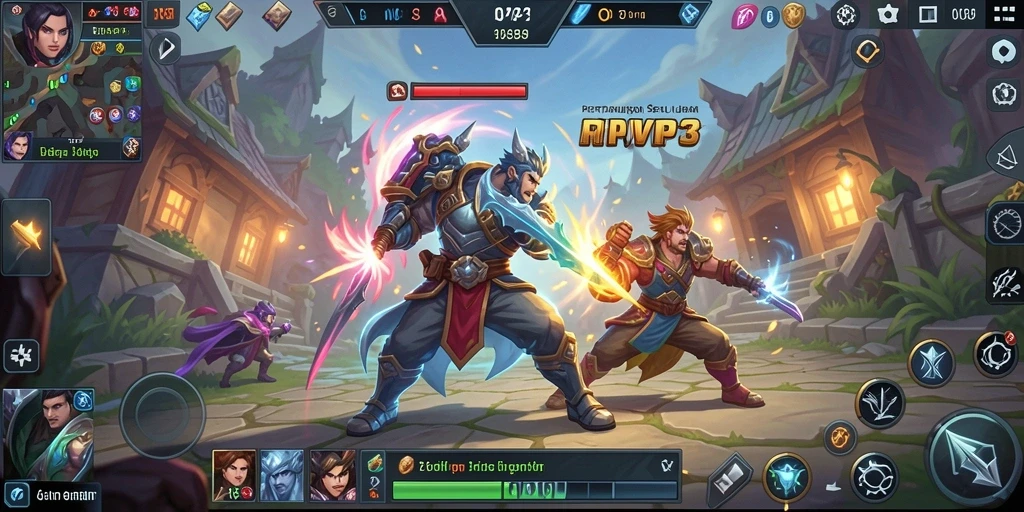 Screenshot gameplay RPVIP3 menampilkan aksi pertarungan yang mendebarkan.