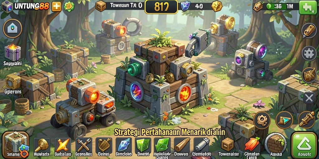 Tampilan gameplay menarik dari game Tower Defense yang mendebarkan.